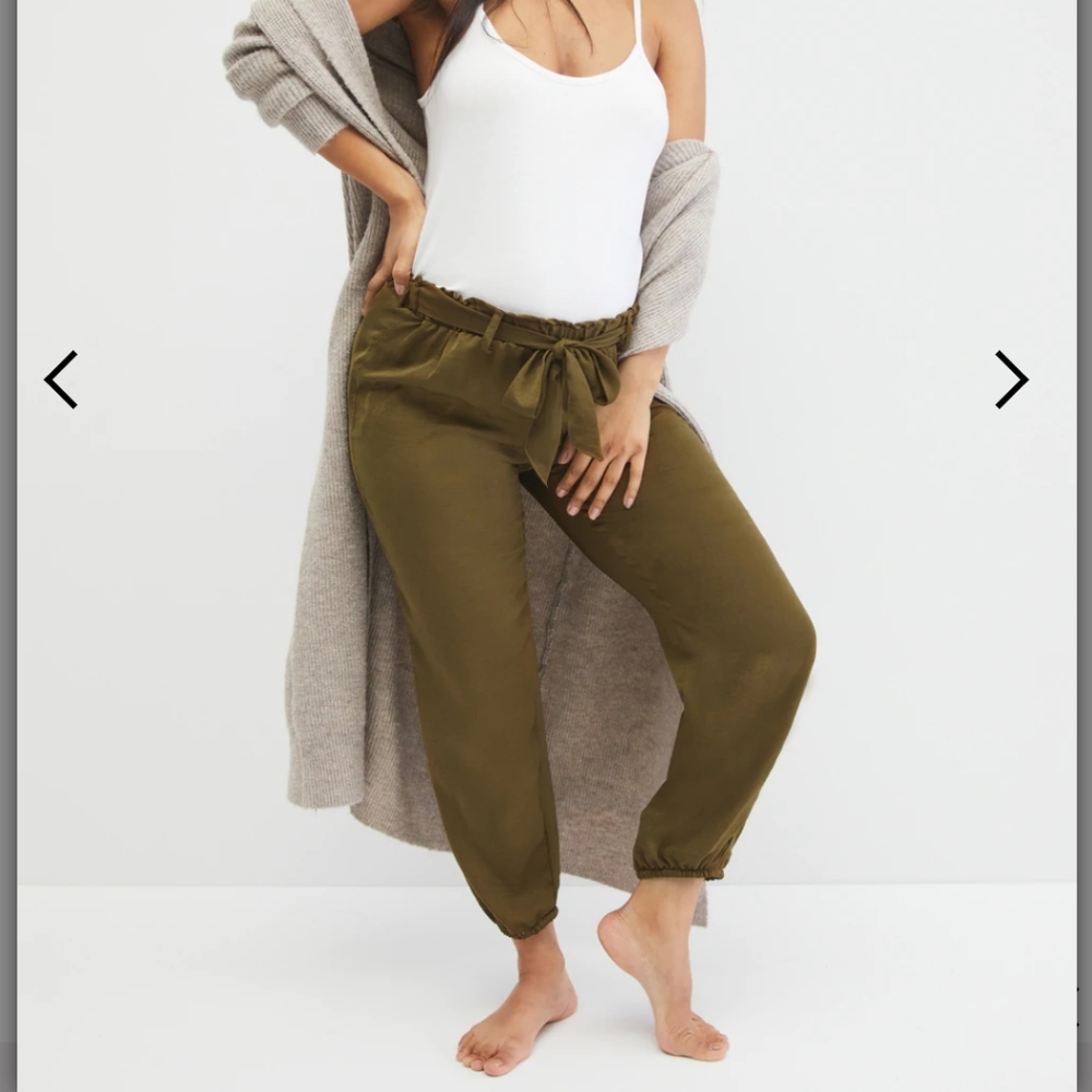 Under Belly CHARMEUSE (olive green / gold) JOGGER MATERNITY PANTS